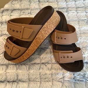 Crocs Brooklyn Cork Buckle Platform Sandals